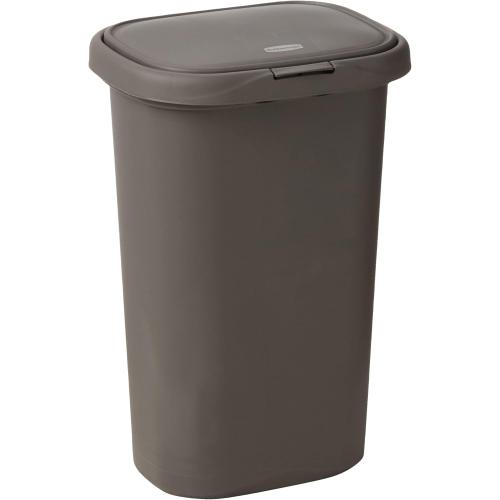 Rubbermaid Spring Top Trash Can 13 Gallon Gray Plastic Garbage Bin for Home/Kitchen/Office/Garage