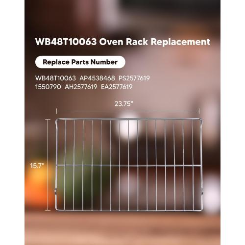 Upgrade WB48T10063 Oven Rack Fit for GE JB250DF1 JB400DP Series Range Ovens | Replaces AP4538468 1550790 AH2577619 EA2577619, 2 Pack 24x17 Rack Compatible With GE Models