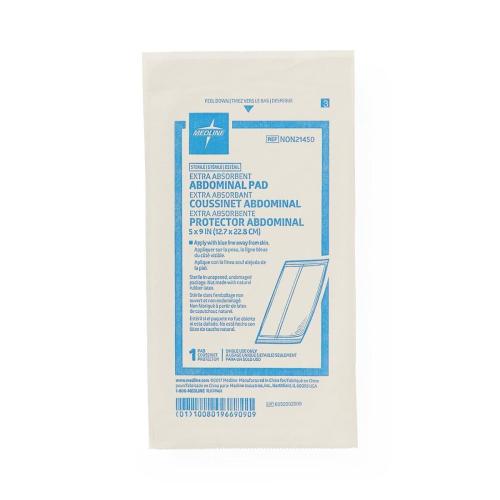 Medline NON21450H Sterile Abdominal Pads, Super Absorbent Pad, 5X9, 25 Count