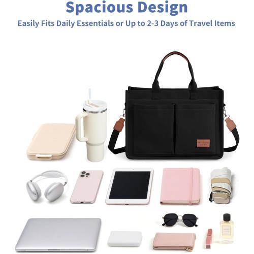 Fiotetto. ......Wandering Nature Women's Canvas Tote Bag, Laptop Work Bag with 2 Cup Holders, Shoulder Bag for Nurse and Teacher.