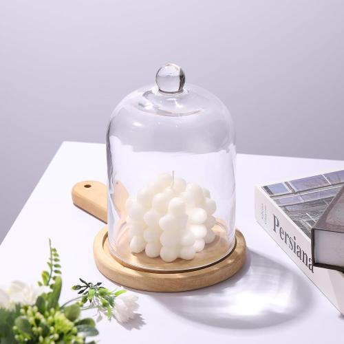 7.5 Tall Handmade Glass Cloche, Thick & Sturdy, Dia 5xH 7.5, For Terrarium, Plants, Trinkets, Cakes, Figurines, LED Light String, Candle. Cloche Glass Dome, Bell Jar Display Case (1, 5.12x7.48)