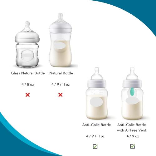 Baby Bottle Handles Compatible with Philips Avent Anti-Colic and AirFree Vent Baby Bottles, Compatible Avent Bottle Holder,4 Count (White)