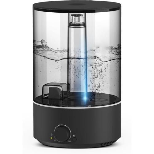 Acare Humidifier for Bedroom Large Room, 5L Top Fill Cool Mist Humidifier for Baby Home Plant, Air Ultrasonic Humidifiers for Whole House, 40H Work Time (Black)