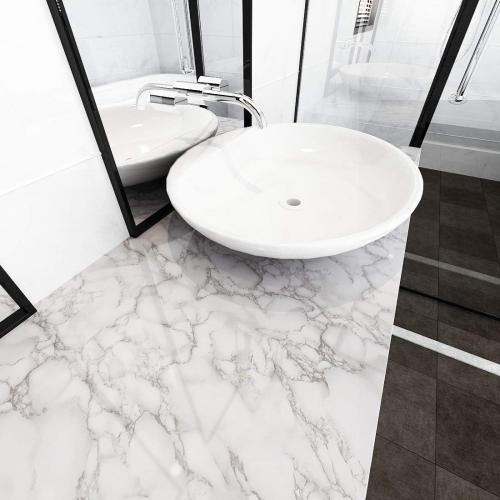 LaCheery Large Size 160 x 36 Inch Grey White Marble Contact Paper for Countertops Waterproof Wallpaper Stick and Peel Marble Countertop Contact Paper for Kitchen Island Worktop Table Desk Decorative