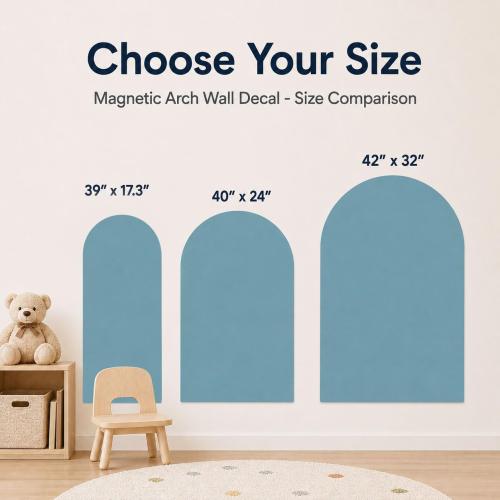 YOUNGJQ Magnetic Arch Wall Decal, Magnetic Chalkboard for Wall 40 x 24 Adhesive Backing Wallpaper for Playroom Home(Celadon)