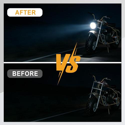 Chikia CT200U Headlight Front Light Bulb Compatible With Colem-an | CT200U Baja Warrior Trailmaster Mini Bike MB200 Axis M200 Front headlamp with 12v 35w bulb