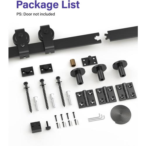ZEKOO Bifold Barn Door Hardware: 60 inch Bi Folding Door Hardware Kits for 2 Closet Doors - Easy Assembly Smoothly Quietly Bifold Doors Track Kit - J Shape Top Mount Roller - Bi fold Hardware Only