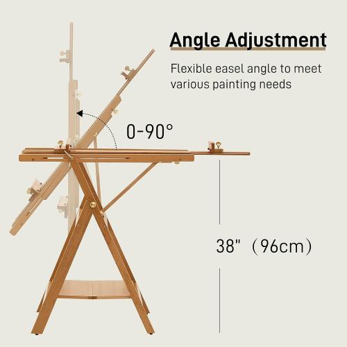 Size 93 Large Wooden Easel for Painting: Artist H Frame Easel Stand with Upgrade Hardware- Hold Canvas up to 93 - Professional Art Easel for Adults