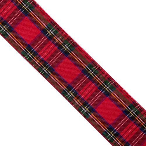 Designer's Shop WR 63-5187 Holiday Tartan Plaid Wired Ribbon 2.5 x10 Y