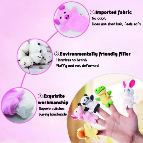 Valentine's Day Cards with 16 Pcs Plush Animal Finger Puppets, Kids Classroom Gifts & Party Favors