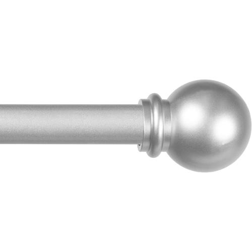 Kenney KN71609 Chelsea Ball End Standard Decorative Window Curtain Rod, 48-86 Adjustable Length, Brushed Nickel Finish, 5/8 Diameter Steel Tube