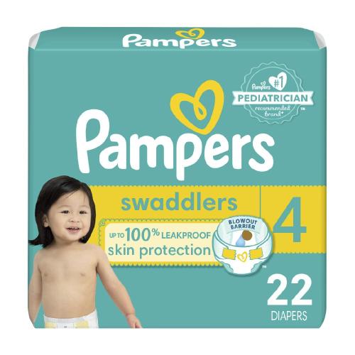 Pampers Swaddlers Diapers - Size 4, 22 Count, Ultra Soft Disposable Baby Diapers