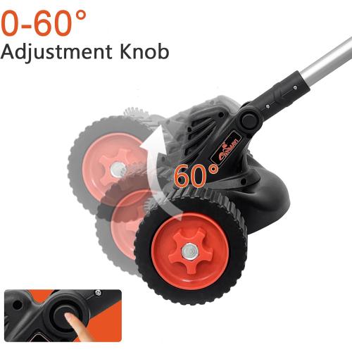 Weed Wacker Eater Cordless Battery Powered Electric Edger Lawn Tool Trimmer String Cordless Whacker Operated Grass Edger Cutter Black-Orange *2 Battery