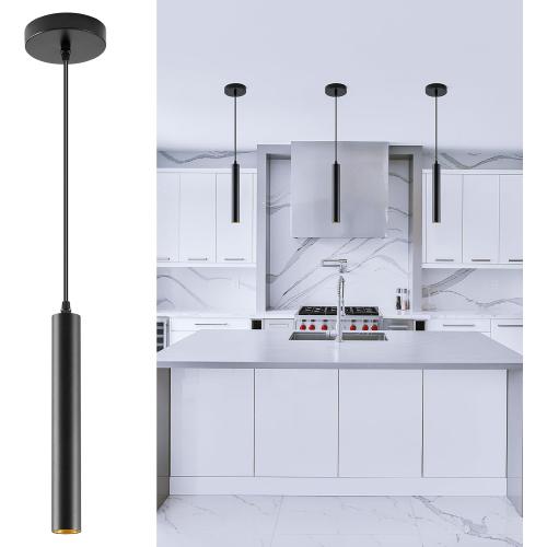 Modern LED Pendant Light, 10W Dimmable Ceiling Hanging Spotlight Fixture Black Minimalist Aluminum Pendant Lighting for Kitchen Island, Bar Counter, Bedroom, 4000K, ETL Listed, Pack of 1