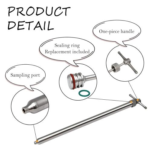 Drum Thief Sampler, These Stainless Steel Liquid Samplers are Designed to Extract Samples from Drums, Tanks, and Rail Cars.(20inch)