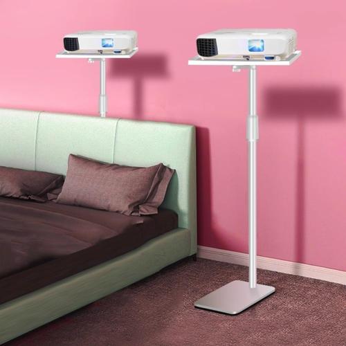 GRRICEPL Projector Floor Stand, Against Wall Hidden Stand, Height Adjustable, 360° Rotatable Ball Head for Home & Office & Outdoor(White/B,160 cm)