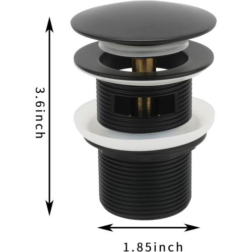 Matte Black Freestanding Bathtub Drain Stopper, Suitable for Most Bathtubs, Compatible with Drain Rough-in Kit