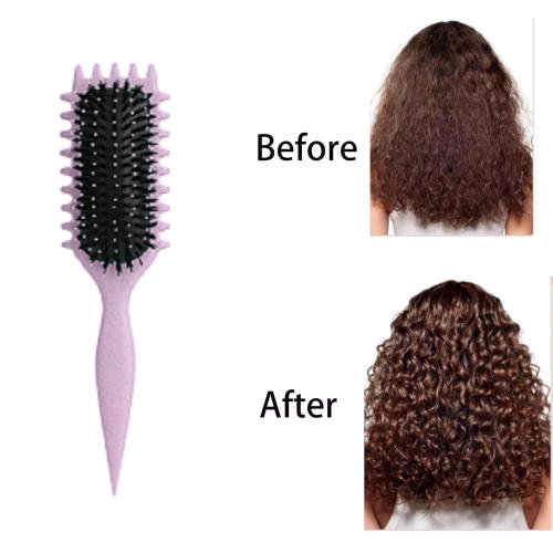 Purple 1 Piece Curl Defining Brush, Curly Hair Brush for Detangling Shaping and Defining Curls for Women, Men,Girl Or Boy Hair.