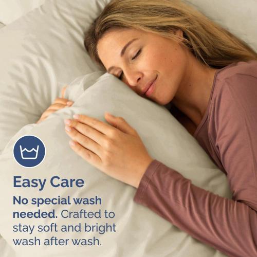 King Pillow Cases Set of 2 - Ultra Soft Cozy Pillowcase Covers - Wheat
