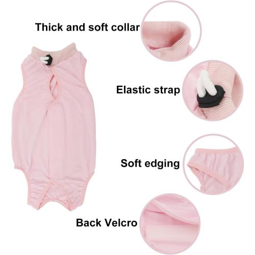 Cat Recovery Suit, Surgical Recovery Clothes for Abdominal Wound or Skin Disease, Cats Onesie After Surgery and Spay, E-Collar Alternative Pajama Suit (Pink, Medium)