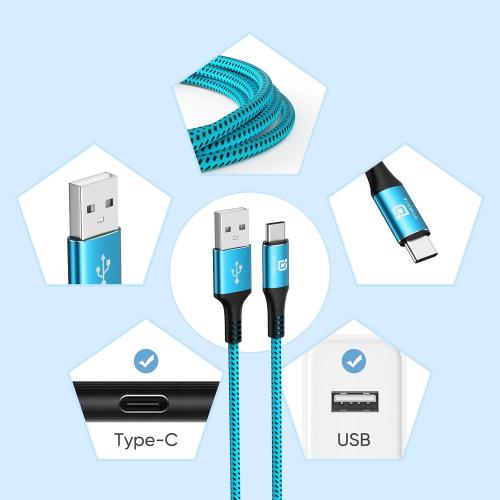 USB C Cable 5 Pack 10ft USB Type C to A Cord Fast Charging