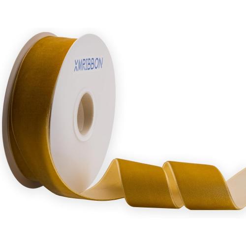Gold Velvet Ribbon Single Sided,1 1/2 Inch by 10 Yards Spool