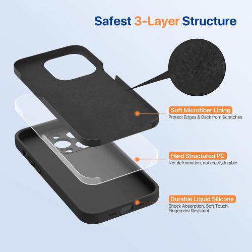 Miracase Silicone for iPhone 14 Pro Case, Black