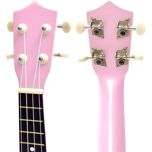 Soprano Ukulele Beginner Pack, 21 Inch Basswood kids Ukuleles Starter Kit with Gig Bag Spare Strings Tuner and Picks. (pink)