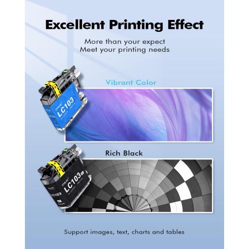 INK4U Compatible LC103 Ink Cartridges Replacement for Brother LC103XL LC101XL with MFC-J870DW MFC-J6920DW MFC-J6520DW MFC-J450DW MFC-J470DW Printer (4 Black,2 Cyan,2 Magenta,2 Yellow) 10 Combo Pack