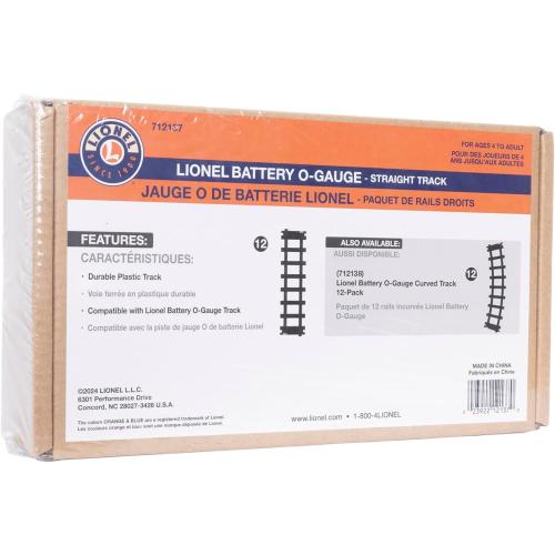 Lionel Battery O Gauge 12-Piece Straight Black Plastic Track Pack
