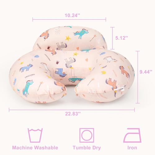 Nursing Pillow, Breastfeeding Pillows, with Removable Pillow Cover, Ergonomic Nursing Essentials for Bottle Feeding, Machine Washable, Pink
