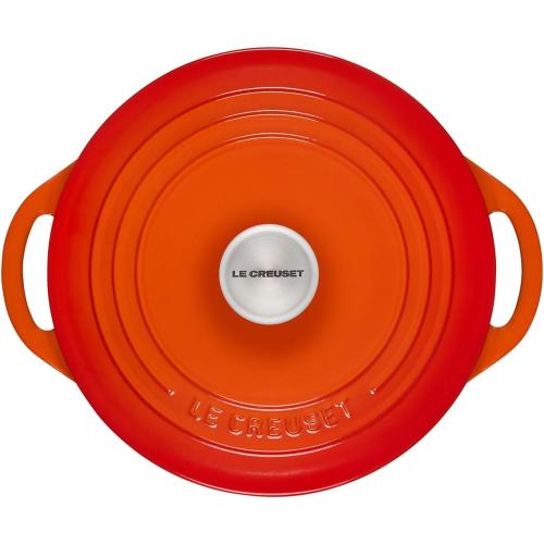 Le Creuset Cast Iron Shallow Round Dutch Oven, 2.75qt, Flame