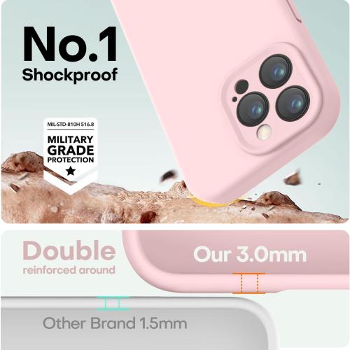 LOVE 3000 Designed for iPhone 16 Pro Max Case, Premium Silicone with [Soft Anti-Scratch Microfiber Lining] Shockproof Protective Phone Case for Men Women Girls 6.9, Chalk Pink