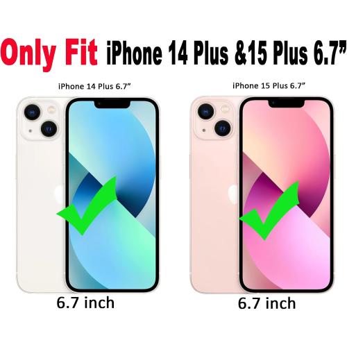 Qokey for iPhone 15 Plus Case,for iPhone 14 Plus Case,Cute Flower Case for Girls Women Shell Pattern Soft Bumper Lightweight Fit Shockproof Phone Cover for iPhone 14 Plus/15 Plus 6.7,Blue Pink Floral