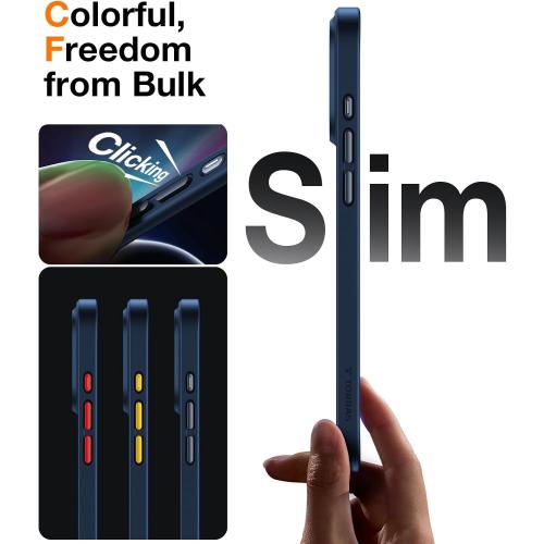 TORRAS for iPhone 17 Pro Case, Beyond Military-Grade Protection, Camera Control Button, DIY Buttons, Translucent Matte Slim Thin Shockproof Hard Back Anti-Scratch case for iPhone 17 Pro, Deep Blue