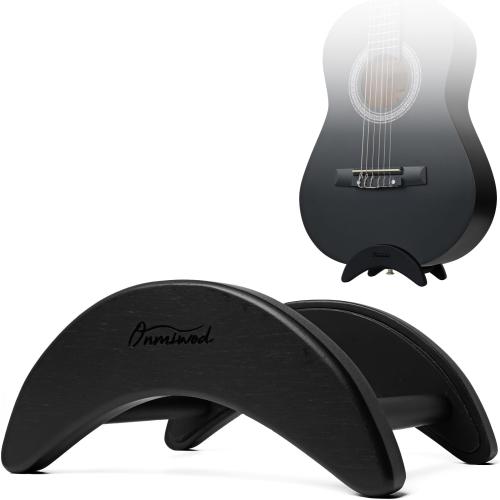 Acoustic Guitar Stand, Clip-On Self-Standing Black Wood Guitar Stand, Portable Lightweight Guitar Stand Floor, Guitar Holder for Travel and Stage, Gift for Acoustic, Classic and Folk Guitar L-Szie