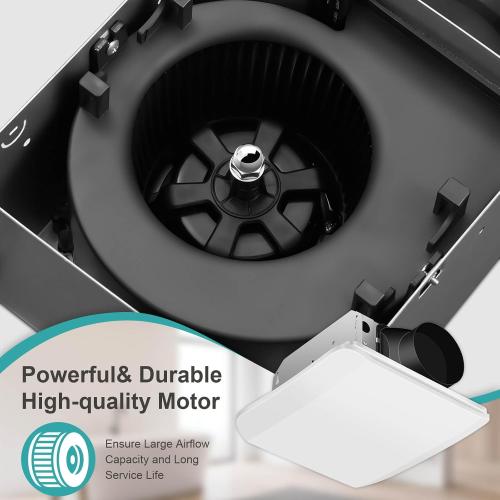Bathroom Exhaust Fan Ceiling Mount 1600CFM, Quiet Ventilation Fan 1.5 Sones with Hidden Grille Cover & Metal Motor, 4-inch Duct Household Extractor, Ideal for Bathroom Remodeling (White)