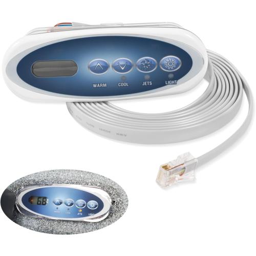 53238 Topside Control Panel Replace for Balboa 53238 Topside Control Panel VL200, 4-Button Hot Tub Control Panel Replacement, fit for Mini Oval Heat Jacket (7ft. Cord)