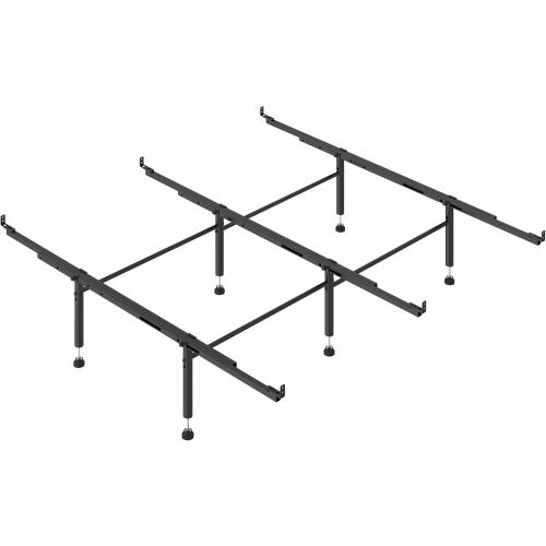 Bed Frame Support System - 3 Cross Rails and 6 Adjustable Legs,Universal Strong Center Support Beams for Full, Queen and King,California King Metal/Wood/Upholstered Bed