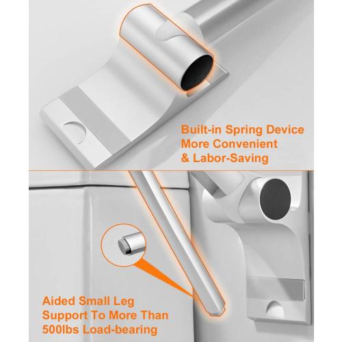 Toilet Grab Bar 29.5Inch, Stainless Space Aluminum Strong Bathtub Safety Rails Shower Grab Bars Handle for Elderly Seniors, Flip-Up Bathroom Hand Support, Handrails Arms Sturdy Mounted Bath Grips