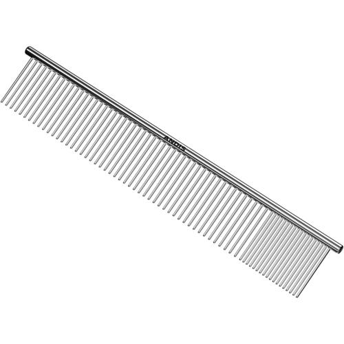 Andis 68545 Stainless Steel Pet Grooming Comb – Dematting Tool for Knots, Mats & Loose Hair Removal, 10-Inch, Professional Grooming Performance