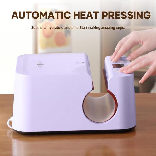 HTVRONT Auto Tumbler Heat Press Machine - Mug Heat Press Heat Up Fast & Even, Professional Tumbler Press High-Security for 2.95-3.18 Sublimation Tumblers, Cups, Glasses and Mugs, Purple