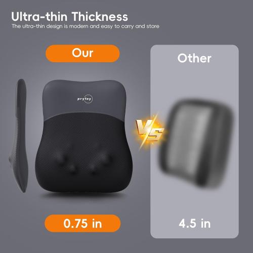 pryfey Back Massager, Rolling Up and Down Back Massager with Heat, Back Massage 4D Kneading for Pain Relief Deep Tissue, Ultrathin Shoulder Massager Mother's Day Gift for Women Men Parents