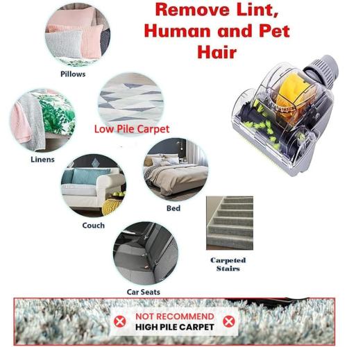 Household Cleaning Kit Vacuum Cleaner Accessories & Air Driven Pet Upholstery Turbo Brush Vacuums Nozzle Tool Pet Attachment Swivel Head with 35mm to 32mm Vacuum Attachment Adapter for Shark Miele
