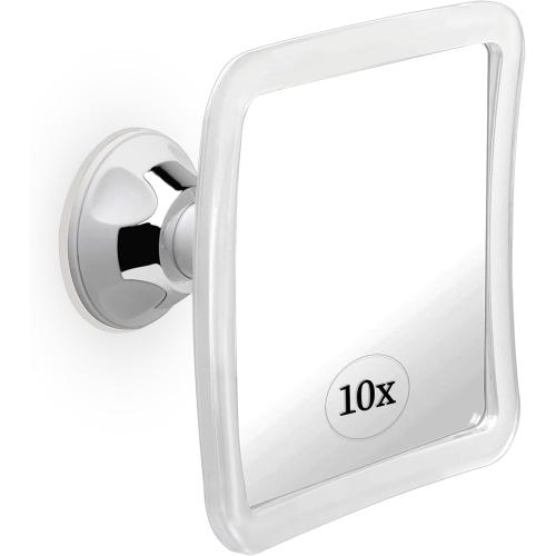 MIRRORVANA 10X Magnifying Makeup Mirror with Suction Cup - Suitable for Cosmetic, Vanity, Bathroom, and Travel Use - Designed for Precise Makeup Application and Skin Care - 6.3 x 6.3 (Square)