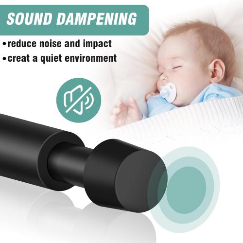 KOLAKO Black Door Stops, 4 Pack Door Stoppers for Wall, 4.4 Inch Doorstop Wall Protector with Rubber Bumper Tip, Door Stoppers for Bottom of Door, Matte Black