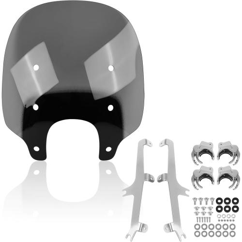 Motorcycle Windscreen Windshield Compatible with Harley Nightster 975 RH975 RH 975 22-24 Nighster 975 Special RH975S 23-24 PC Windscreen Double Bubble (L-Chrome Bracket)