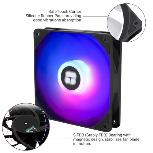 Pack of 3 Thermalright TL-C12C-S X5 CPU Air Fan, 120mm Silent Computer Case Cooler Fan, with S-FDB Bearing, up to 1550RPM Speed PC Cooling,