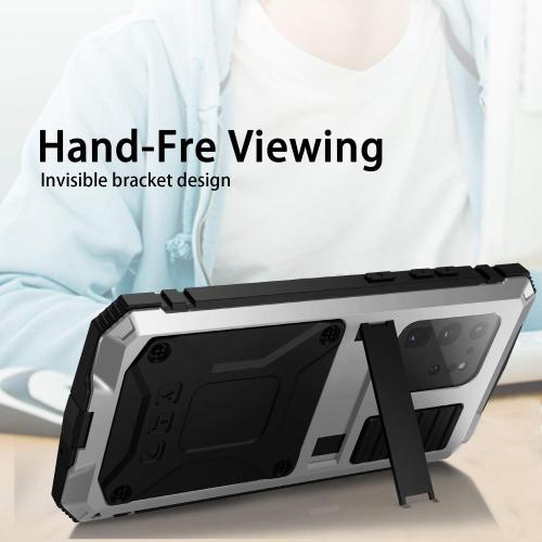 Compatible for Samsung Galaxy S20 Ultra Case, Aluminum Metal Gorilla Glass Waterproof Shockproof Military Heavy Duty Sturdy Protector Cover Hard Case