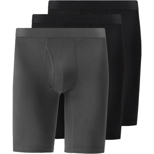 2XL Natural Feelings Mens Underwear Modal Boxer Briefs 9 Inch Long Leg Boxer Briefs for Men 5 Pack